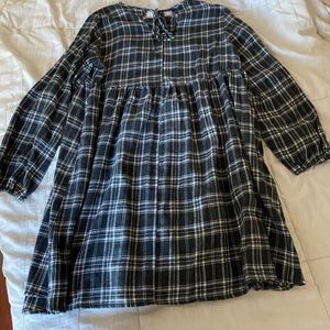 Plaid long sleeve mini dress wild fable